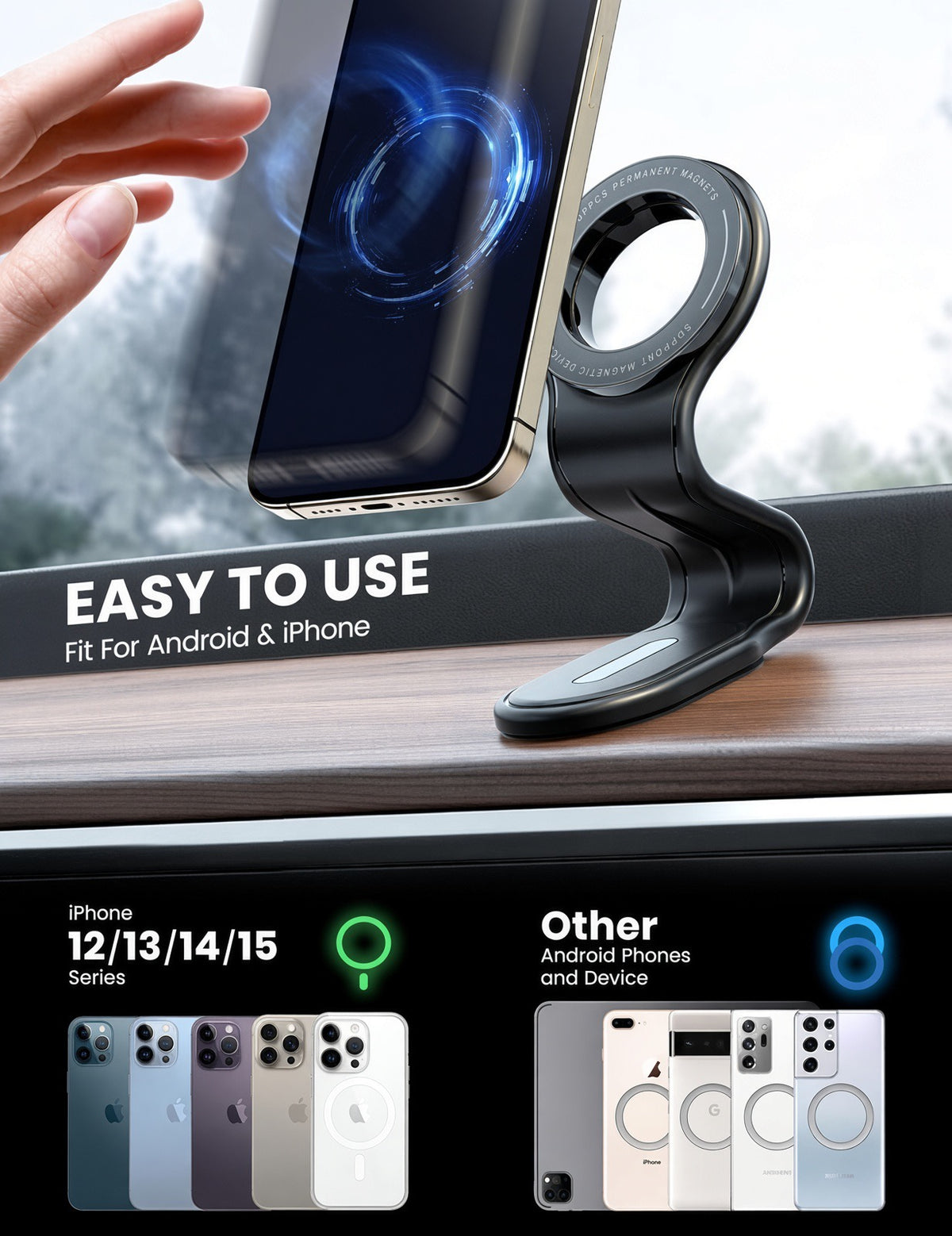 Detachable Magnetic Car Phone Mount