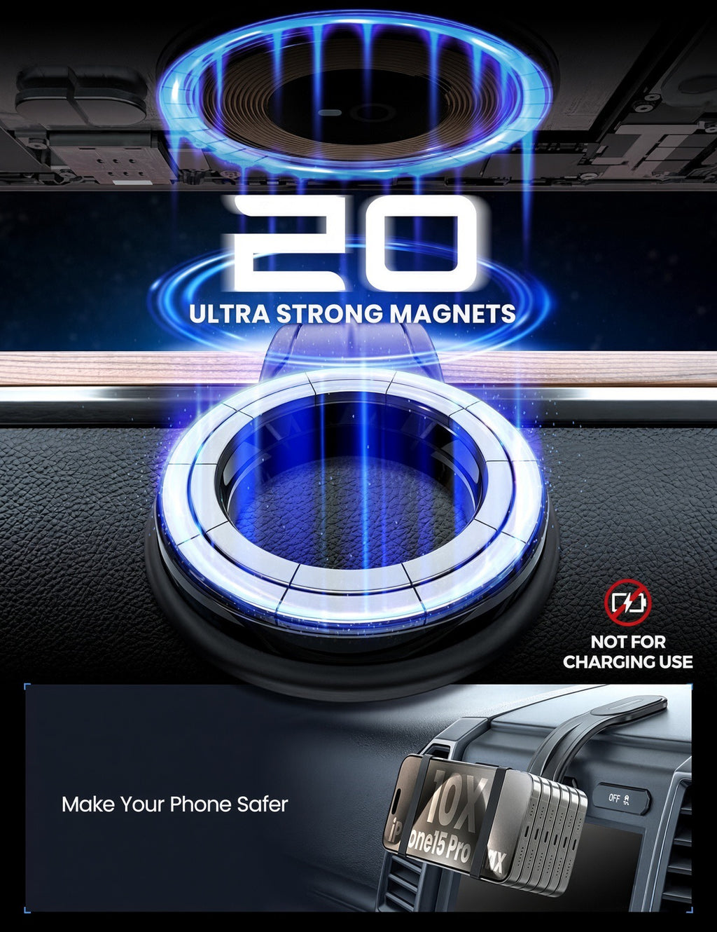 Detachable Magnetic Car Phone Mount