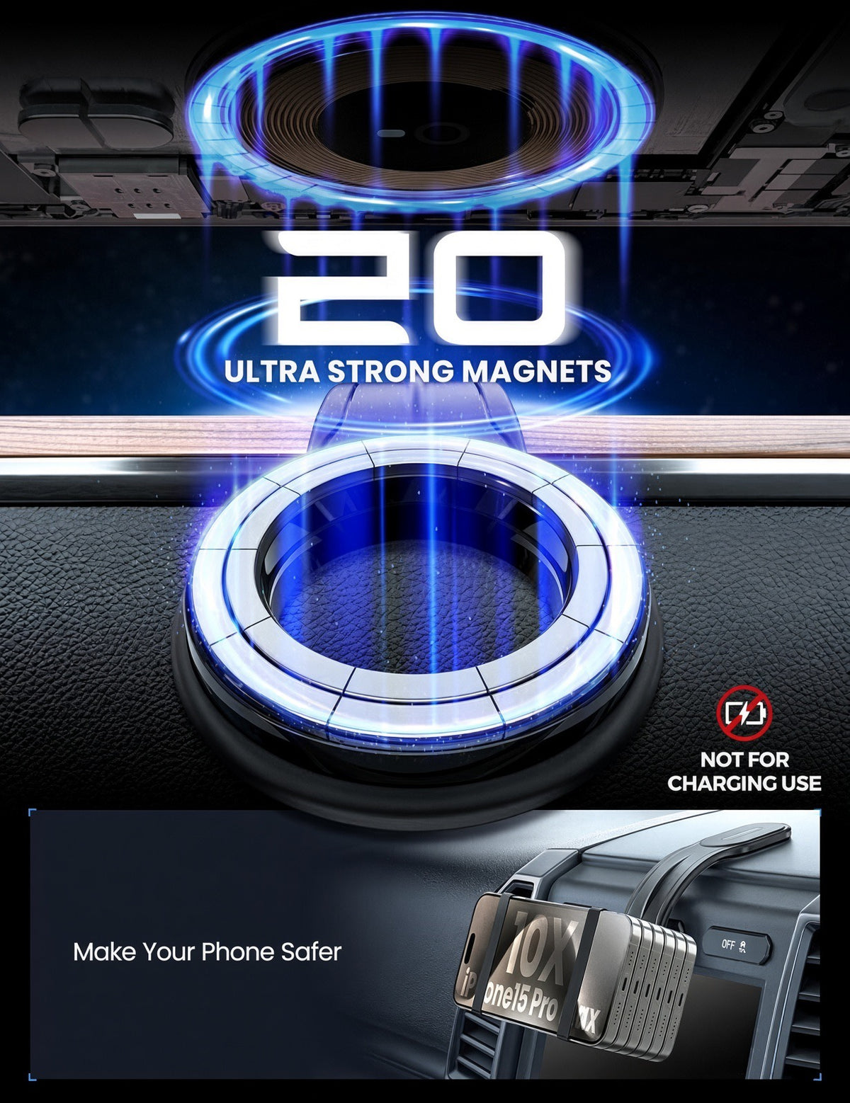 Detachable Magnetic Car Phone Mount